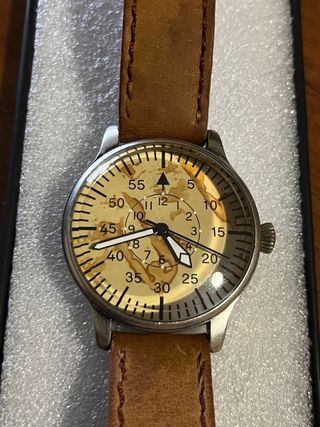 Orologio Mil-Tec Pilot Batteria Beige/Marrone