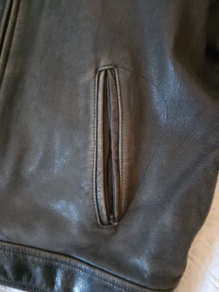 Cazadora aviador cuero marrón Chevignon Talla L