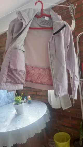 Cortavientos rosa claro impermeable Talla XS