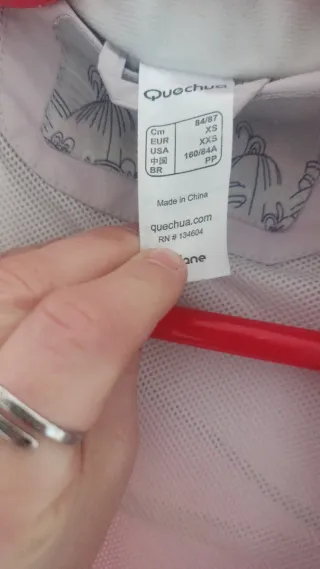 Cortavientos rosa claro impermeable Talla XS