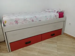 Cama individual con cajones