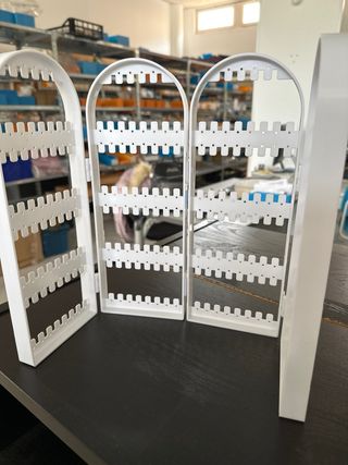 Expositor Pendientes Plegable Blanco