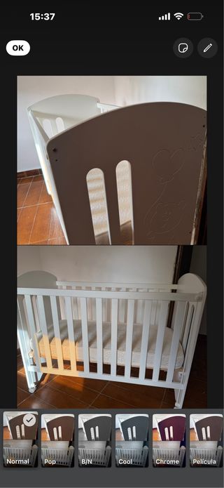 Cuna blanca para bebé