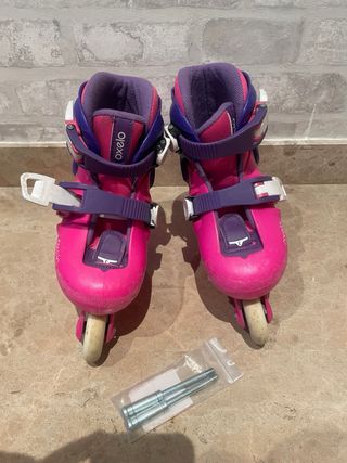 Patines Oxelo Play 3 Niña Rosa Talla 26/28