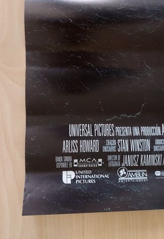 Cartel Original Jurassic Park El Mundo Perdido