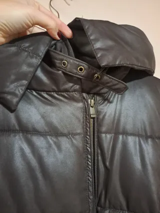 Abrigo acolchado marrón mujer