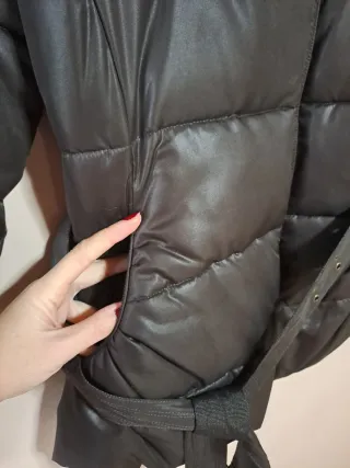 Abrigo acolchado marrón mujer