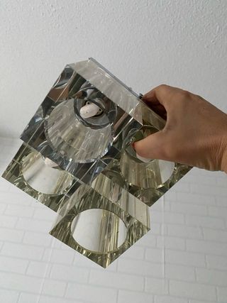 2 Lámparas de Diseño Delco Cristal y Metal