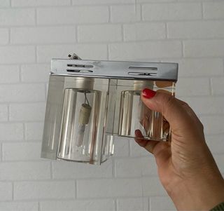 2 Lámparas de Diseño Delco Cristal y Metal