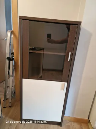 Mueble de Rincón Marrón y Blanco