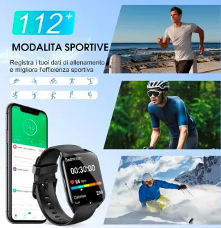 Smartwatch Uomo Donna 1.85 HD IP68 Fitness Tracker