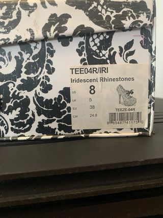 Scarpe tacco alto con strass e fiocco