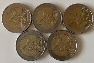 Monedas de 2 Euros Alemania 2002 Cecas A,D,F,G,J