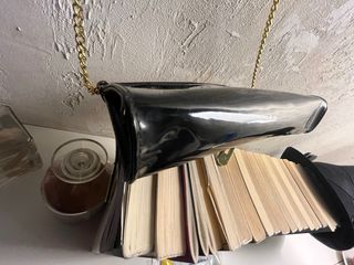 Borsa a spalla in vernice nera - vintage