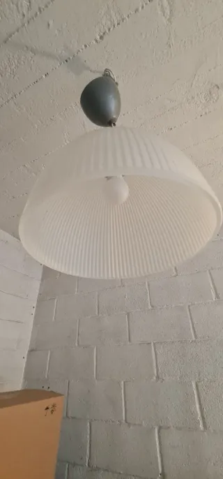 Lampadario cucina vetro bianco e grigio