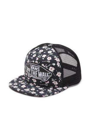 Gorra Vans floral negra y rosa