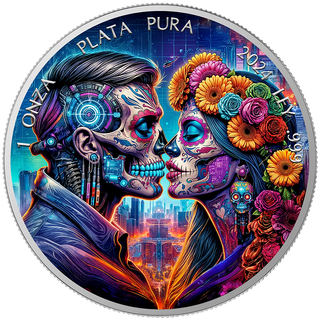 Moneda 1 oz Plata Pura Día de Muertos