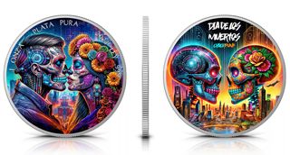 Moneda 1 oz Plata Pura Día de Muertos