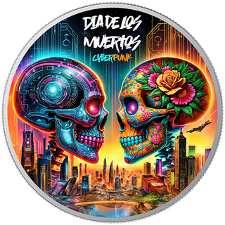 Moneda 1 oz Plata Pura Día de Muertos
