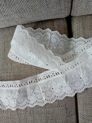 Pizzo Sangallo 4mt x 8cm Bianco