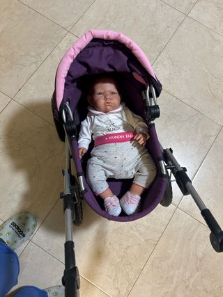 Cochecito y Cuna Muñecas Morado Unicornio