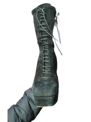 Stivaletti Miu Miu Camoscio Nero con Lacci