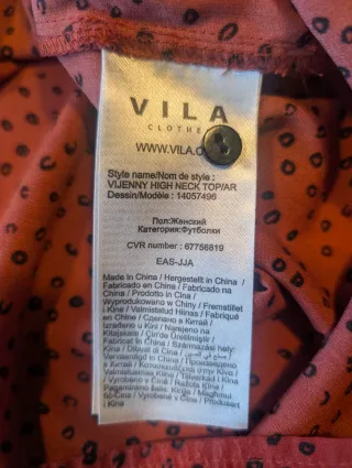 Blusa VILA granate con estampado