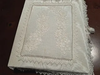 Album foto decorato pizzo e perline