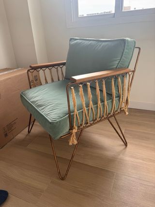 Butaca de cuerdas y hierro forjado 70x70