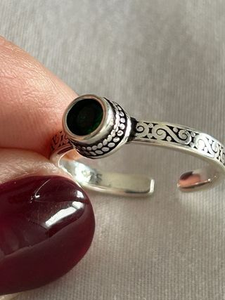 Anillo Plata con Piedra Verde