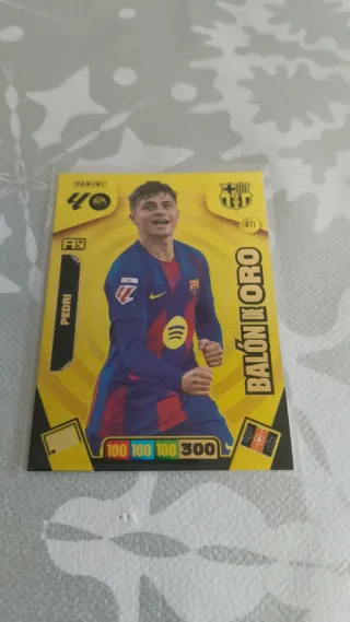 Cromo Pedri Balón de Oro Panini Adrenalyn