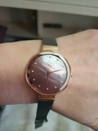Reloj Bering Oro Rosa y Perla