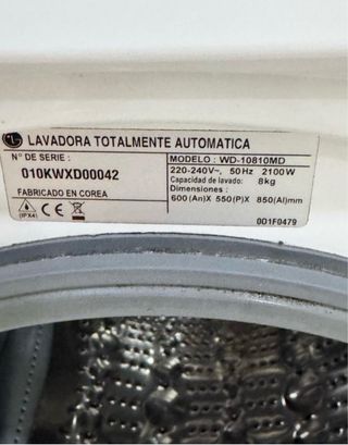 LAVADORA LG DIRECT DRIVE DE 8 KILOS