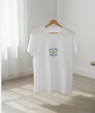 T-shirt girocollo bianca con stampa