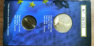 Moneda 12€ 2007 Tratado de Roma Plata. Cartera.