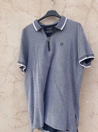 Polo Tiffosi Gris con Cremallera