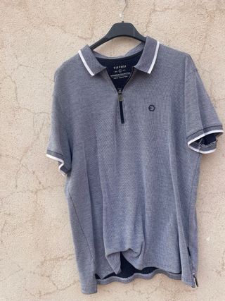 Polo Tiffosi Gris con Cremallera
