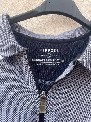 Polo Tiffosi Gris con Cremallera