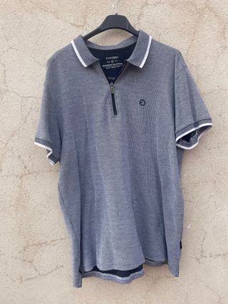Polo Tiffosi Gris con Cremallera