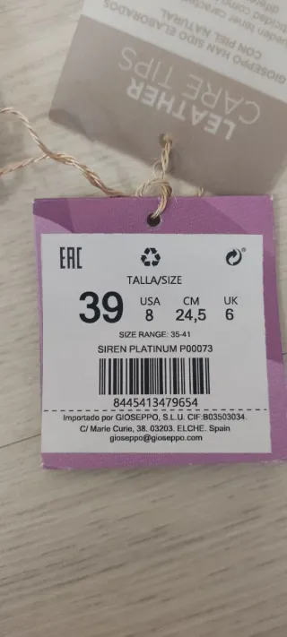 Sandalias Gioseppo Siren Platino