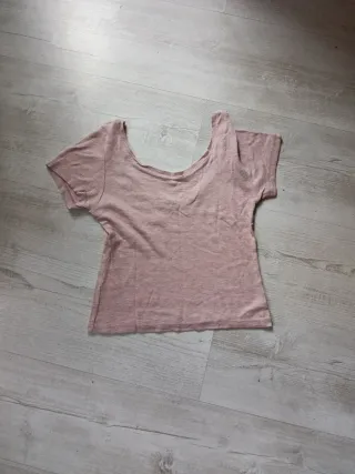 Camiseta rosa corta