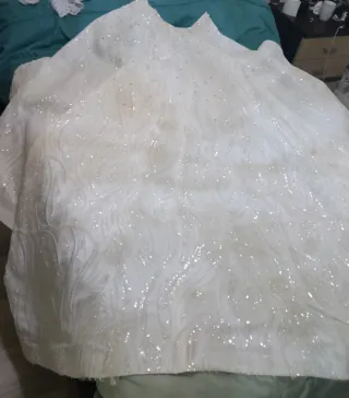 Vestido de Novia Plateado y Blanco