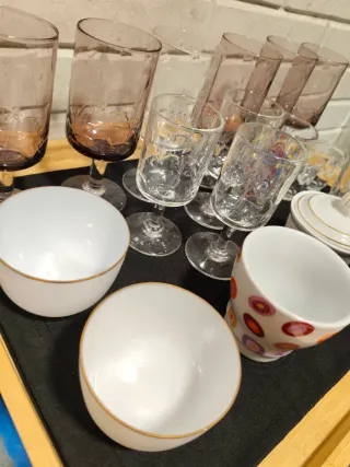 Lote 18 piezas copas y varios