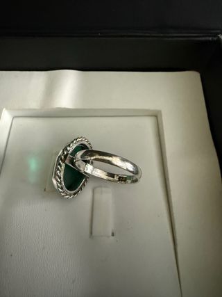 Anillo Plata 925 Ágata Verde