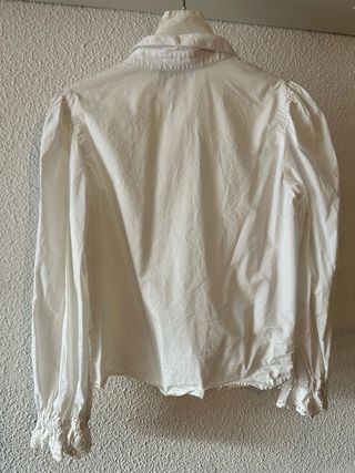 Camisa Zara Algodón Manga Abullonada Romántica