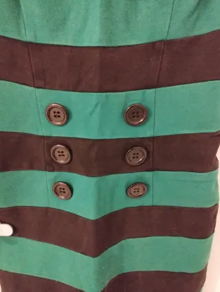 Vestito vintage a righe nero/verde tg. M