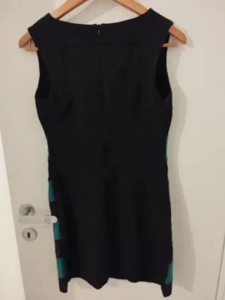 Vestito vintage a righe nero/verde tg. M