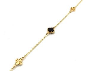 pulsera oro 18k con piedra con malaquita