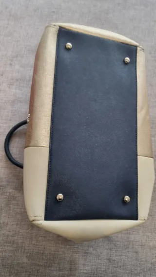 Bolso Purificación García Beige y Dorado