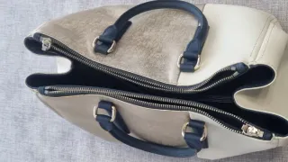 Bolso Purificación García Beige y Dorado